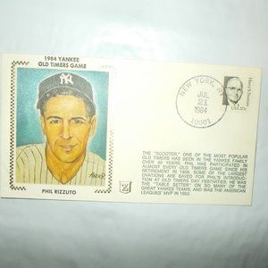 Phil Rizzuto 1984 Old Timers Day Z Silk First Day Cover Cachet Envelope MLB HOF